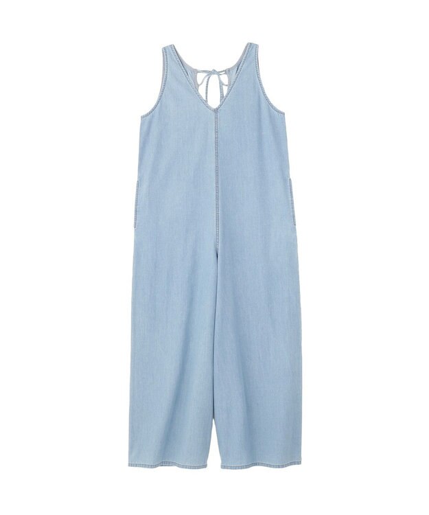 AMERICAN HOLIC バックリボンデニムオールインワン Light Indigo