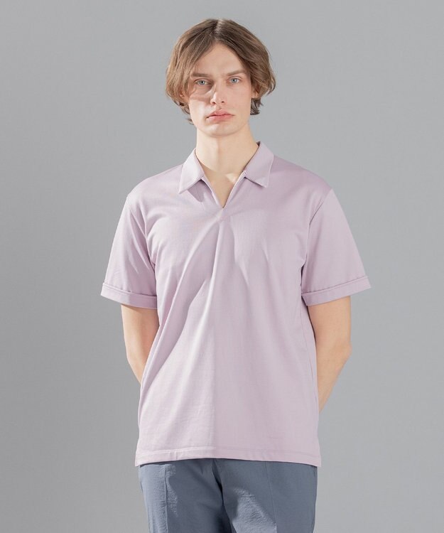 JOSEPH HOMME コットンナイロンテリー　スキッパー ローズ系