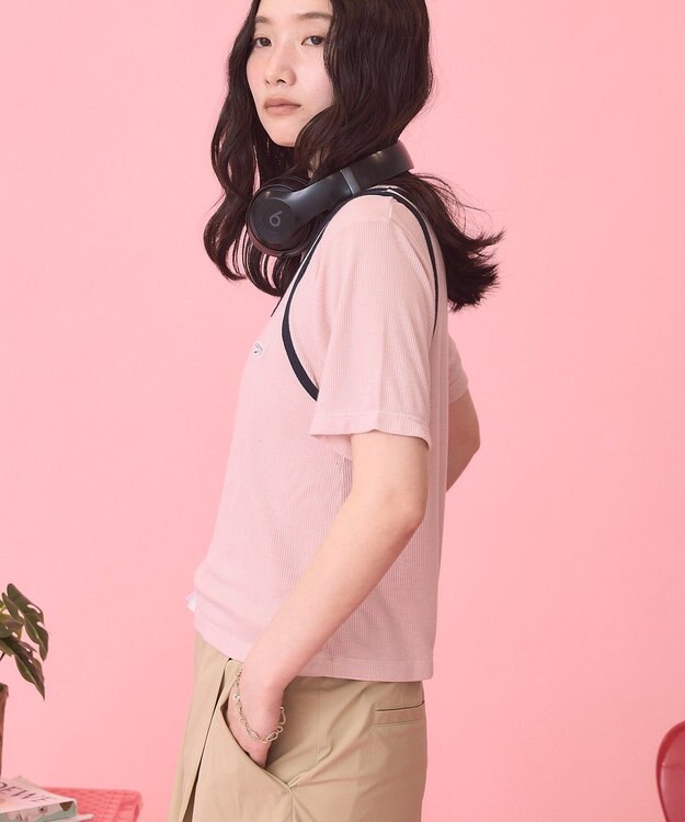 AMERICAN HOLIC 【PENNEY'S】配色タンクトップ+Tシャツ Pink
