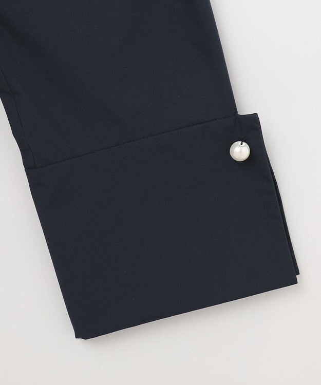 #Newans 【セレモニーにも】パールボタンビッグシャツ ネイビー系