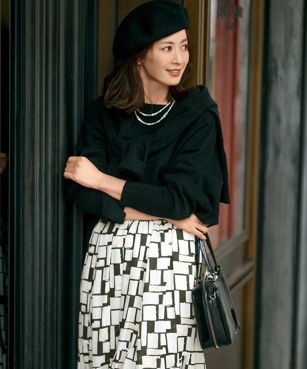 23区 L 【Oggi12月号掲載/洗える】ピュアカシミヤ ニットカーディガン ブラック系