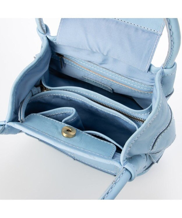 UNBILLION 【訳あり商品】ピークスピーク PEAKSPEAK / 牛革パッチワーク・フラップトートS サックスブルー