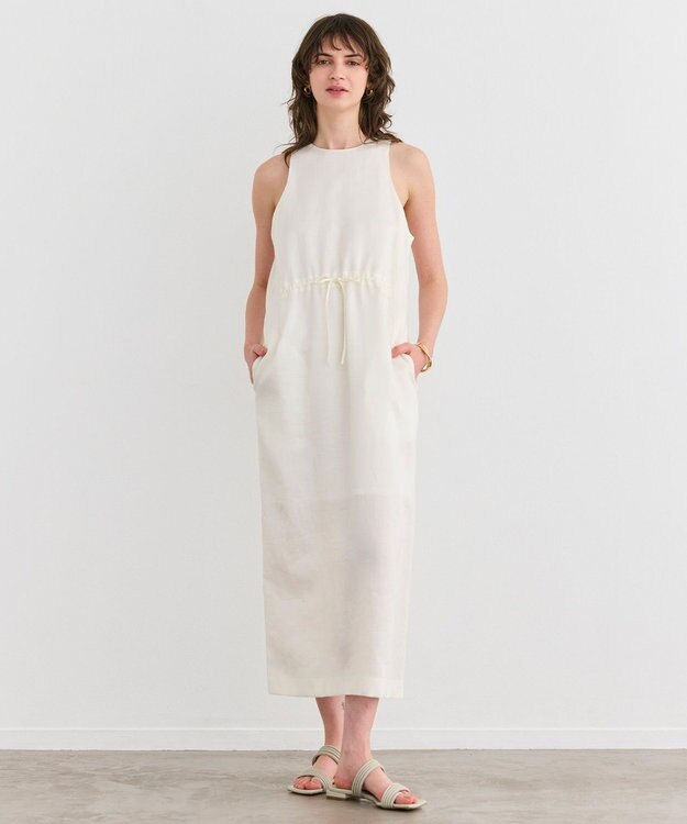 BEIGE， 【洗える】BERGAMOT / ウォッシャブルリネンアメスリロングワンピース Ecru