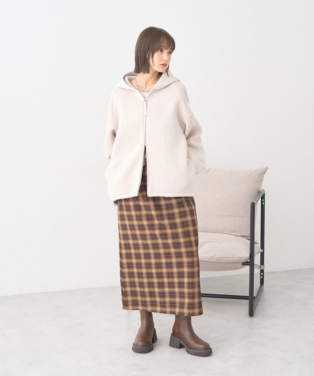 earth music&ecology 2wayフリルチェックキャミワンピース Brown