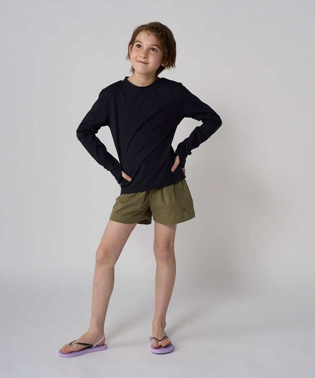 OP／FILA 【Ocean Pacific】ラッシュロンT+ボードショーツ2点セット ブラック