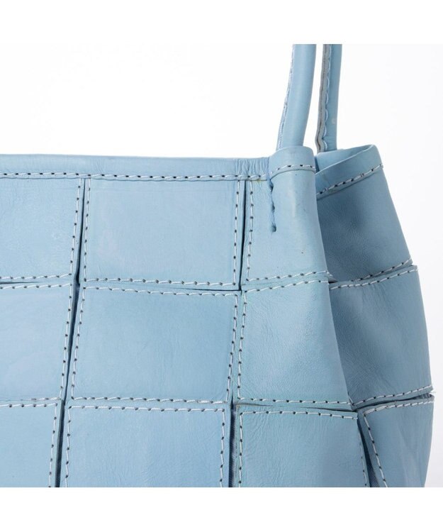 UNBILLION 【訳あり商品】ピークスピーク PEAKSPEAK / 牛革パッチワーク・フラップトートS サックスブルー