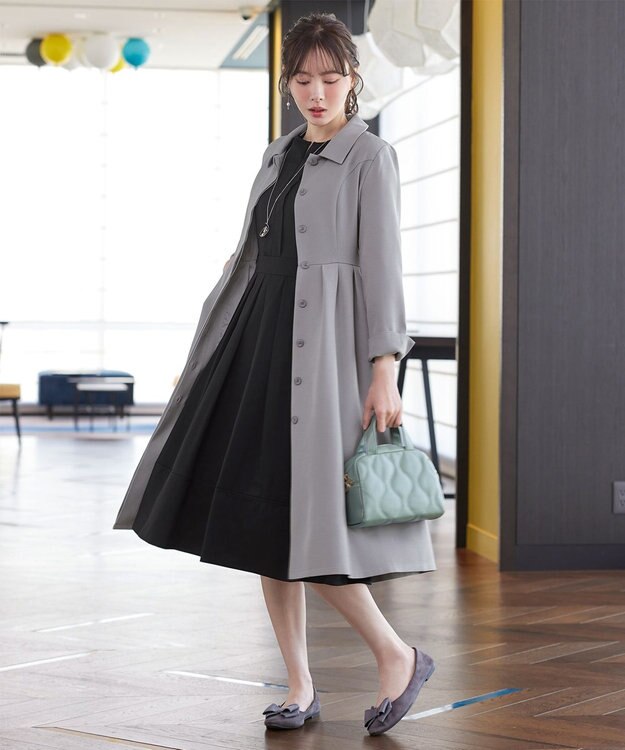 Tiaclasse L 【新色追加】ステンカラードレスコート グレー