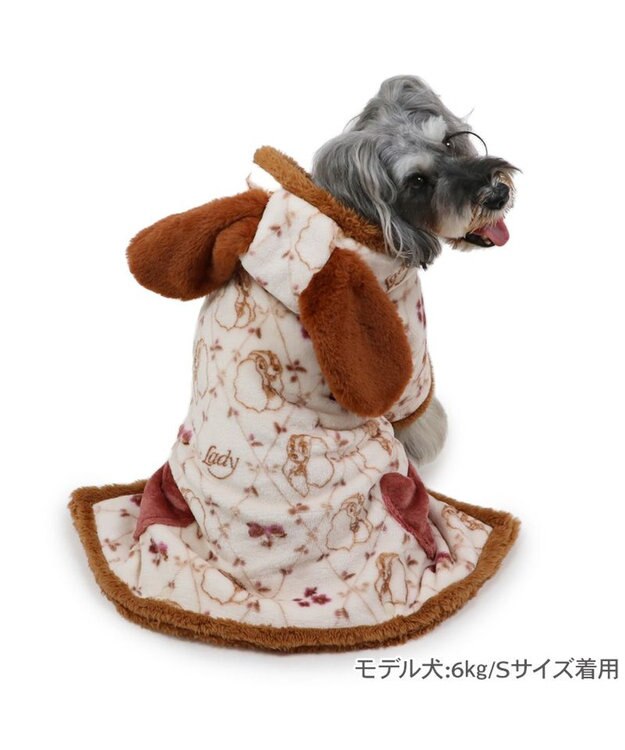 PET PARADISE ディズニー わんわん物語 レディ 着る毛布 小型犬 ホワイト×ブラウン