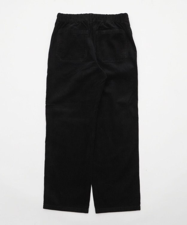 WEGO 【ユニセックス着用ITEM/ウエストゴム/SMLサイズ展開】コーデュロイイージーストレートパンツ ブラック