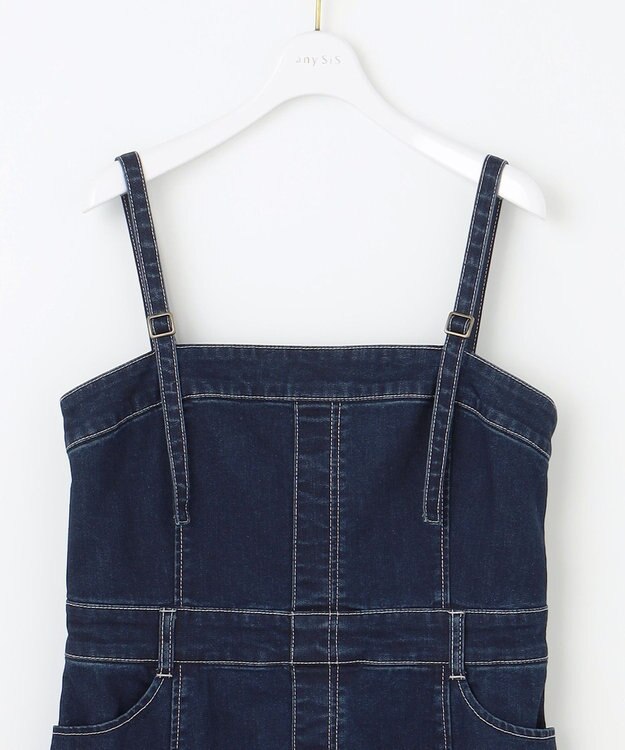ANY SIS 【洗える】ストレッチライトデニム ワンピース インディゴ