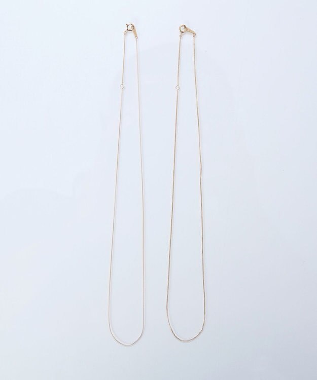Phoebe 【K10】シャインリンクグルメッタチェーンネックレス/全長:37cm+3cm ゴールド
