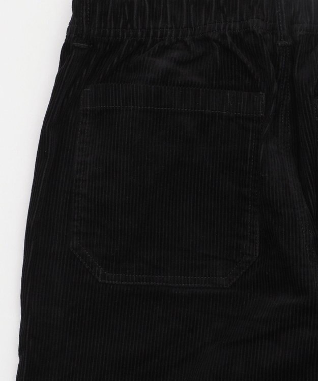 WEGO 【ユニセックス着用ITEM/ウエストゴム/SMLサイズ展開】コーデュロイイージーストレートパンツ ブラック