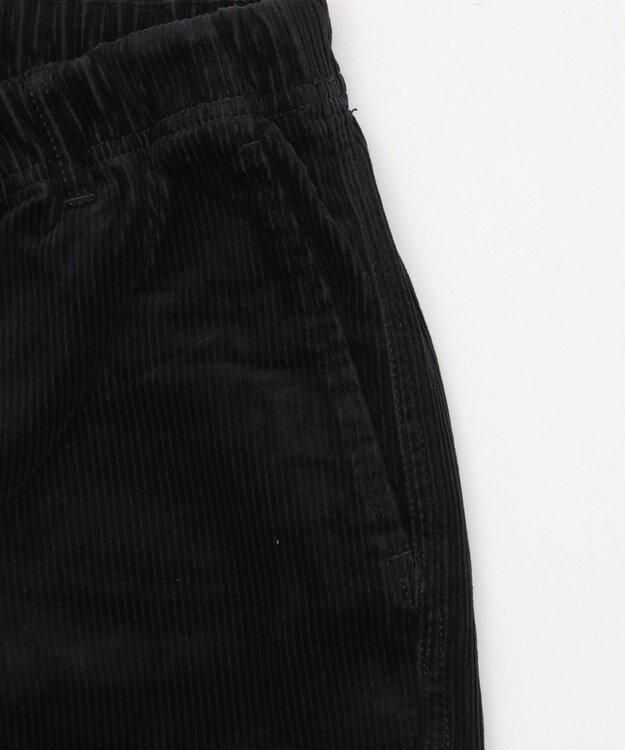 WEGO 【ユニセックス着用ITEM/ウエストゴム/SMLサイズ展開】コーデュロイイージーストレートパンツ ブラック