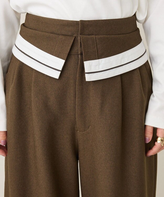 CRAFT STANDARD BOUTIQUE ウエスト折り返しスラックス Brown Mixture