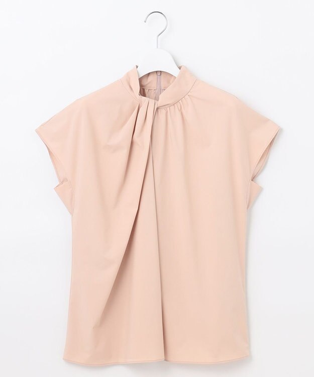 自由区 L 【洗える】ストレッチタイプライター ブラウス ピンク系