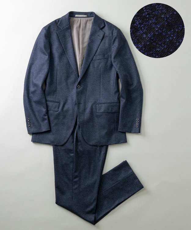 GOTAIRIKU セットアップ対応【2WAYストレッチ/シワになりにくい】T/W ジャージージャケット_千鳥柄 ネイビー系8