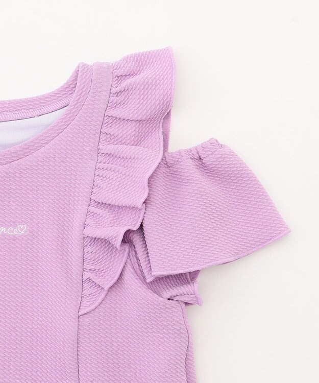 ANY KIDS 【UVカット】2WAYショルダーセパレート水着 ラベンダー×ラベンダーチェック