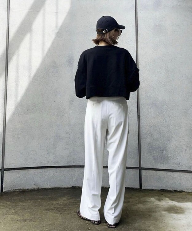 Green Parks ショート丈Ｖネックポンチプルオーバー Black