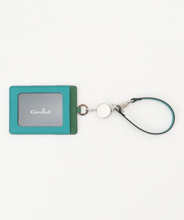 airlist 【本革・バイカラー】リール付きパスケース　Stella　ステラ フォレスト×ターコイズ