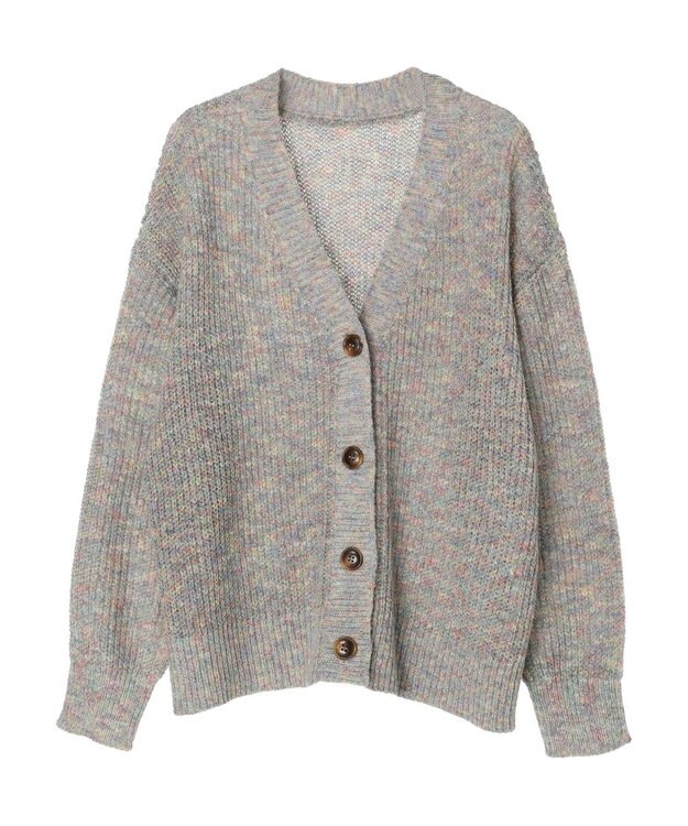 Green Parks Ｍｉｘカラーニットゆるカーディガン White