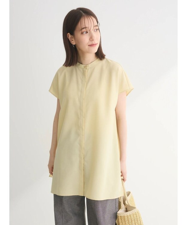 Green Parks 接触冷感　比翼ボタンチュニック Yellow