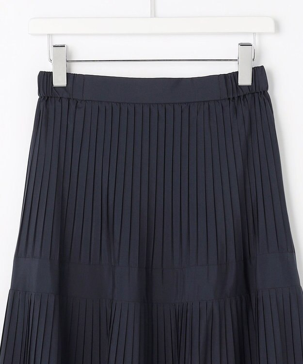 ANY SIS L プリーツ切替 スカート ネイビー