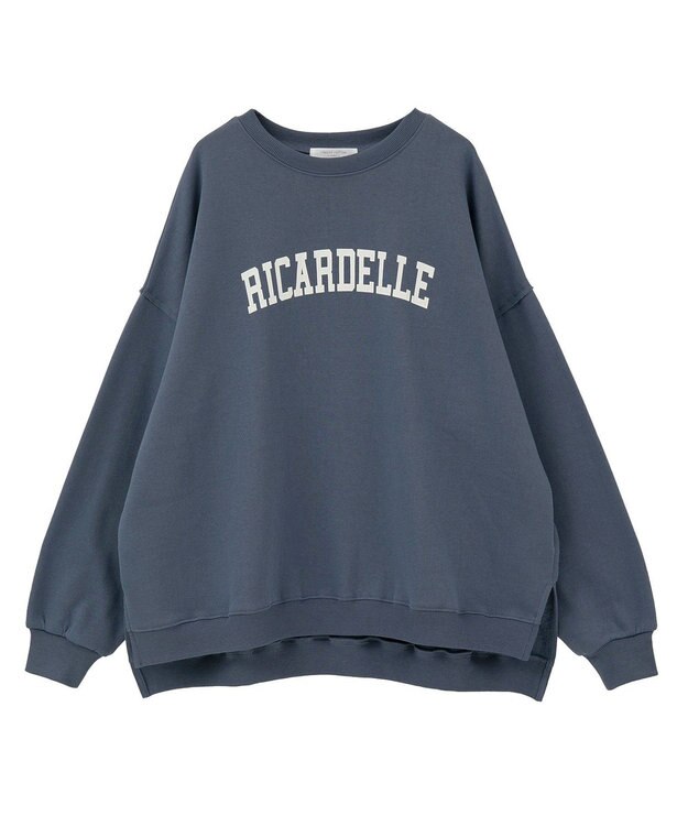 Green Parks 裏起毛ルーズサイズロゴプルオーバー Navy