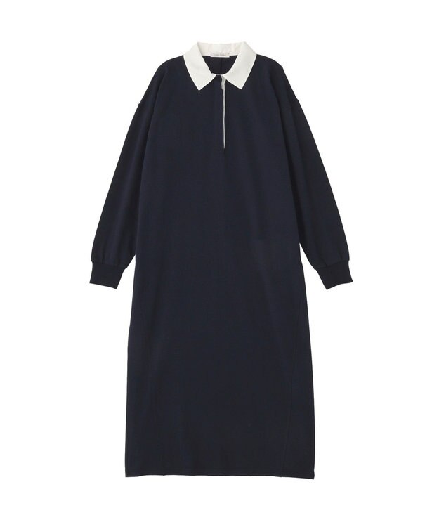 Green Parks ラガーシャツワンピース Navy