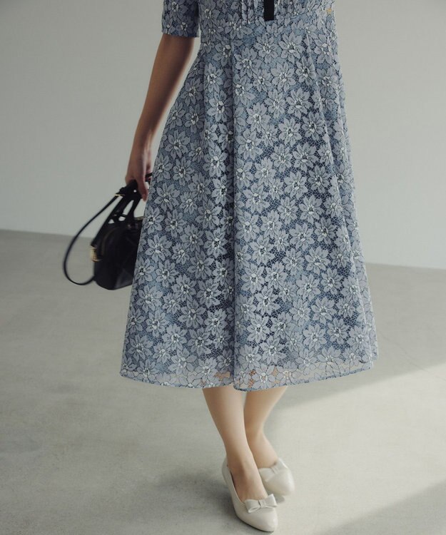 TOCCA 【宮本茉由さん着用】GARDEN OF LACE DRESS ドレス スカイブルー系