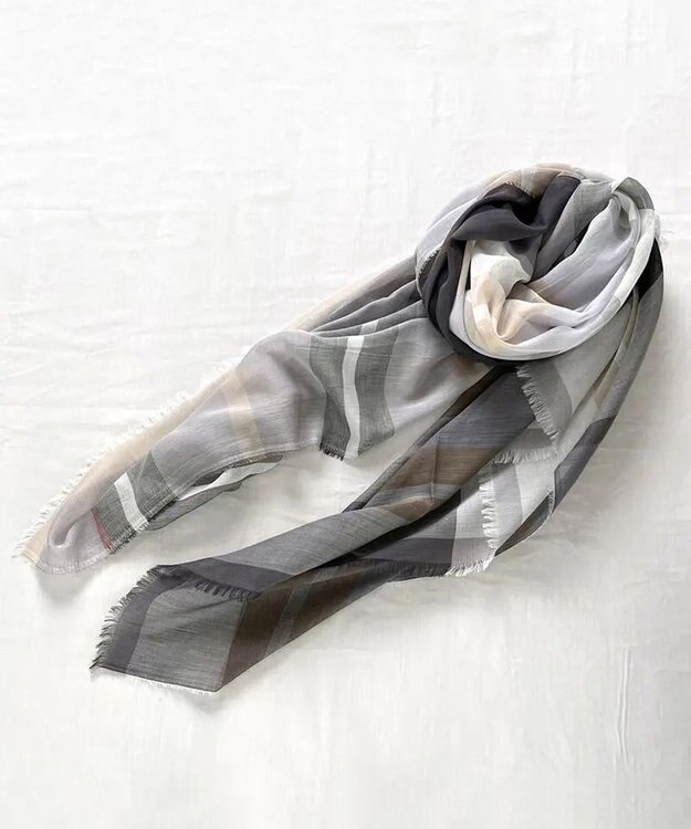 POLS 播州織 極細コットンストール グレイ