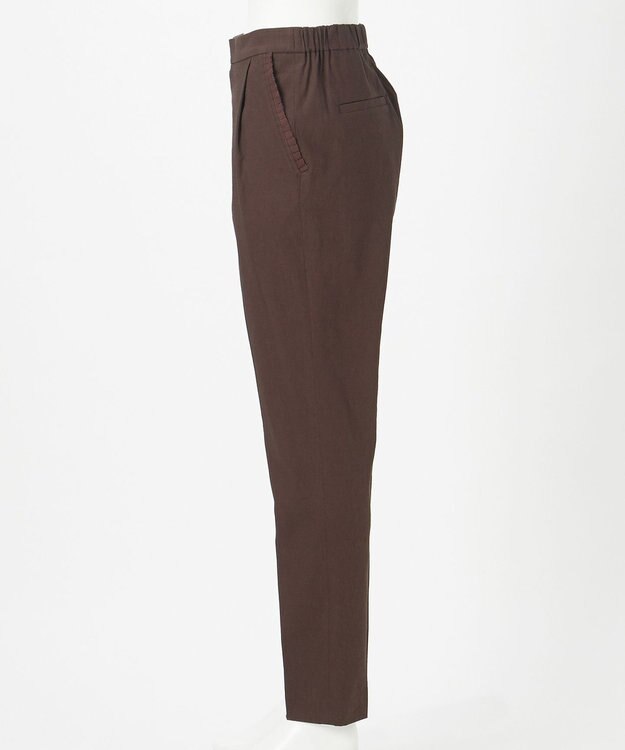 23区 【R(アール)】NALYAコンフォートリネン テーパードパンツ ダークブラウン系