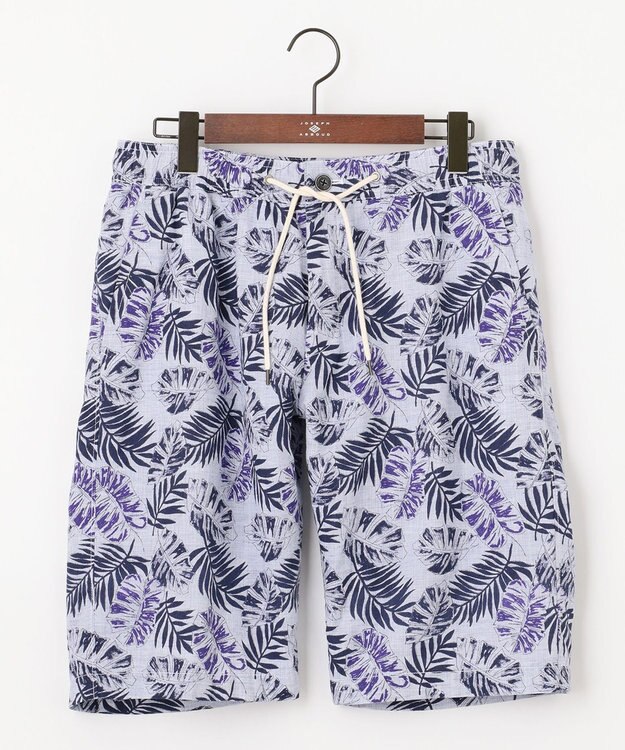 JOSEPH ABBOUD MOUNTAIN 【SPACE／UNISEX】リーフプリント イージーショートパンツ パープル系5