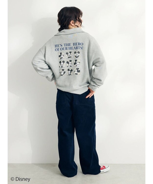 CRAFT STANDARD BOUTIQUE 【Ｄｉｓｎｅｙ】Ｈａｌｆ　Ｚｉｐ　Ｓｗｅａｔ Gray Mixture