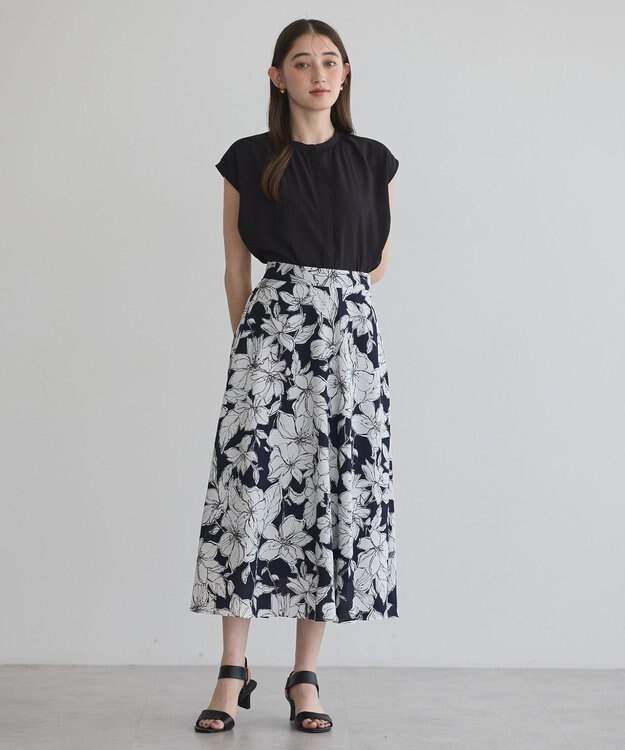 YECCA VECCA 【接触冷感】COOLバックピンタックブラウス Black