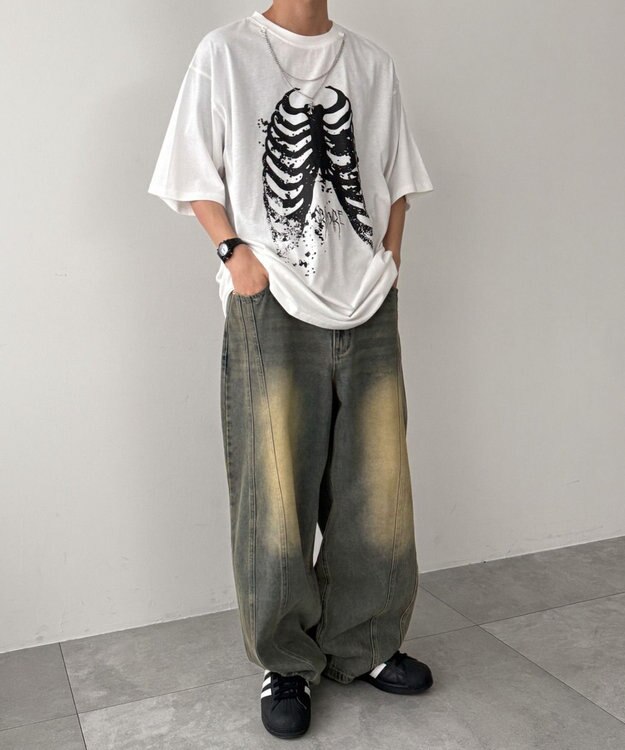 WEGO アクセ付きハードグラフィックT（SS） ホワイトその他