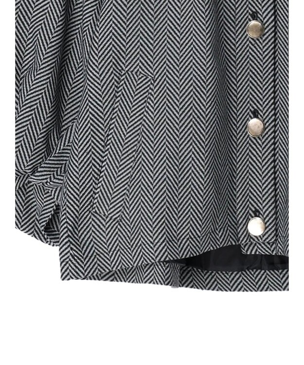 Green Parks ・ｆｕｒｒｙ　ｒａｔｅ　ヘリンボーンタックジャケット Black