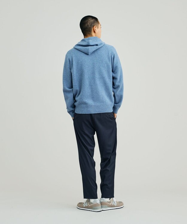 J.PRESS YORK STREET 【UNISEX】ウールカシミヤ フーディニット ダルブルー系