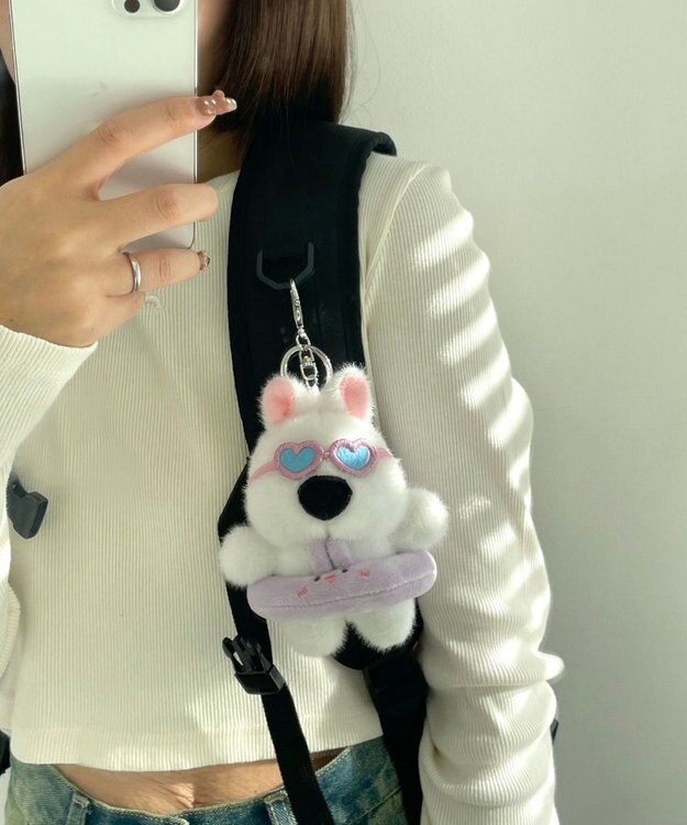 WEGO バカンスわんこぬいぐるみキーホルダー パープル