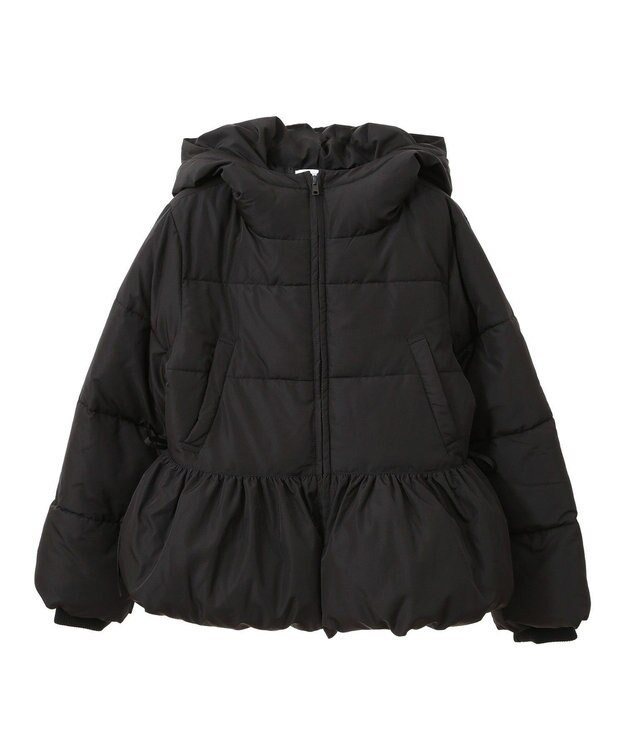 Green Parks ・ｓｗｉｎｇ　ｂｙ　ファイバーダウンペプラムコート Black