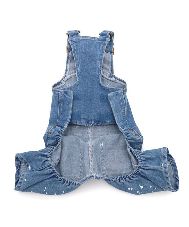PET PARADISE Ｌｅｅ ペイント デニム オーバーオール 小型犬 ライトインディゴブルー