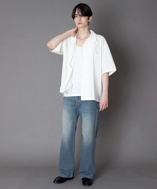 WEGO 【ユニセックス着用ITEM/SMLサイズ展開】 TRオープンカラーシャツ（SS） ホワイト