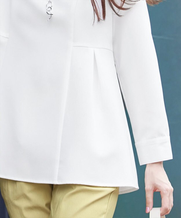 Tiaclasse 【洗える】ソフトペプラムブラウス オフホワイト