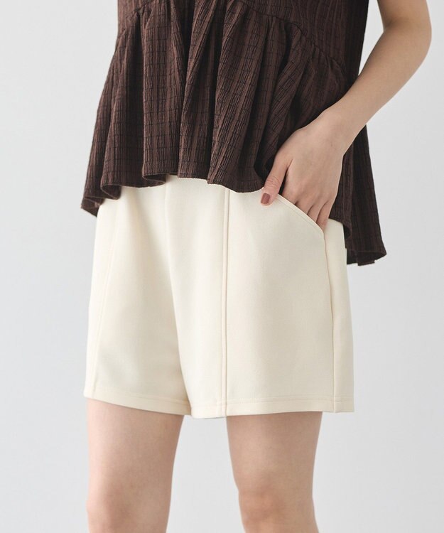 earth music&ecology カットツイルショートパンツ Ivory