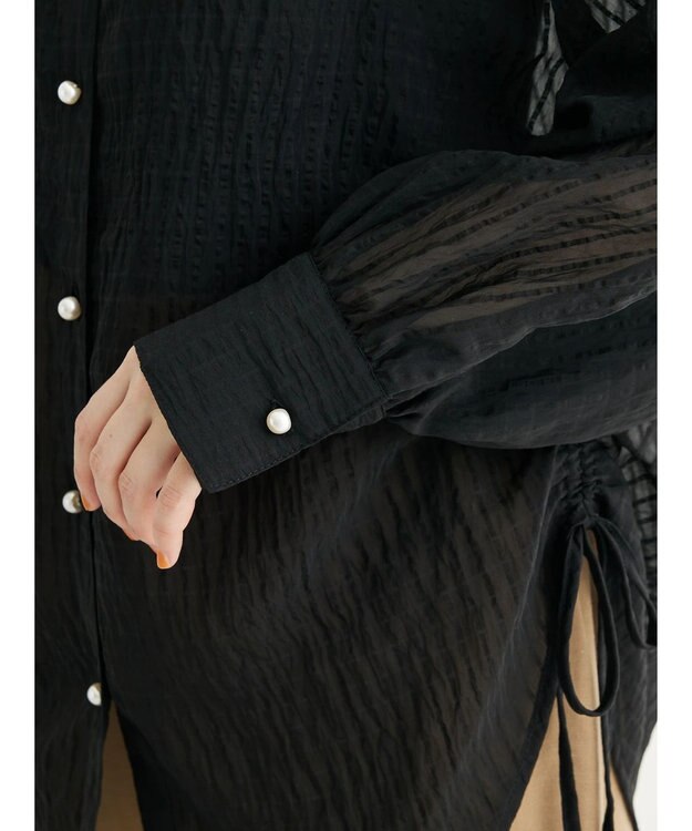 Green Parks ・ＥＬＥＮＣＡＲＥ　ＤＵＥ　ストライプシャツチュニック Black