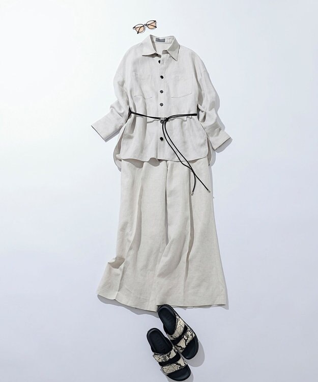 uncrave リヨセルライトリネン BIGシャツ フラックス