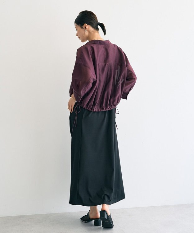 YECCA VECCA 【2点SET】シアーシャツ×Aラインキャミワンピース Purple