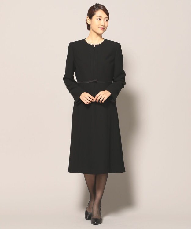 自由区 FORMAL 【オールシーズン対応】バーズアイ ジャケット+ワンピース ブラック系