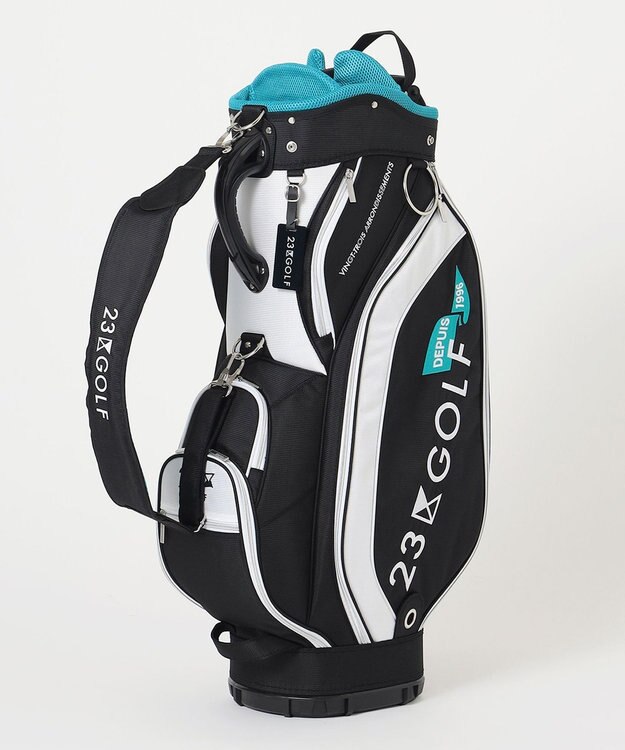 23区GOLF 待望の新デザイン登場！セルフスタンドバッグ内蔵キャディバッグ ブラック系