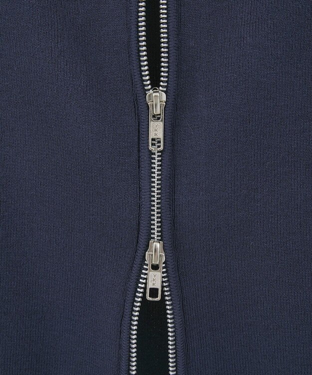 earth music&ecology ダブルジップロゴニットプルオーバー Navy