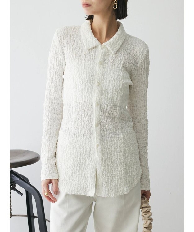 Green Parks AnriettMusee ふくれジャガードシャツ Off White